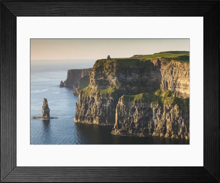 Framed Print : Ireland, County Clare, Cliffs of Moher, 200 meter high cliffs, dusk Framed Print : Ireland, County Clare, Cliffs of Moher, 200 meter high cliffs, dusk