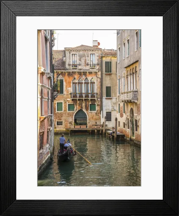 Framed Print : Gondola on canal in Venice, Veneto, Italy Framed Print : Gondola on canal in Venice, Veneto, Italy