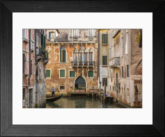 Framed Print : Gondola on canal in Venice, Veneto, Italy