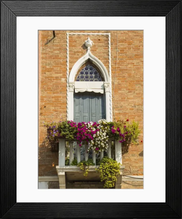 Framed Print : Window and Balcony, Dorsoduro, Venice, Italy
