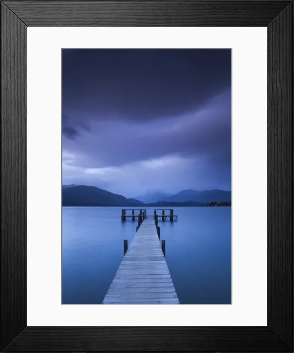 Framed Print : New Zealand, South Island, Southland, Te Anau, Lake Te Anau pier, dusk Framed Print : New Zealand, South Island, Southland, Te Anau, Lake Te Anau pier, dusk