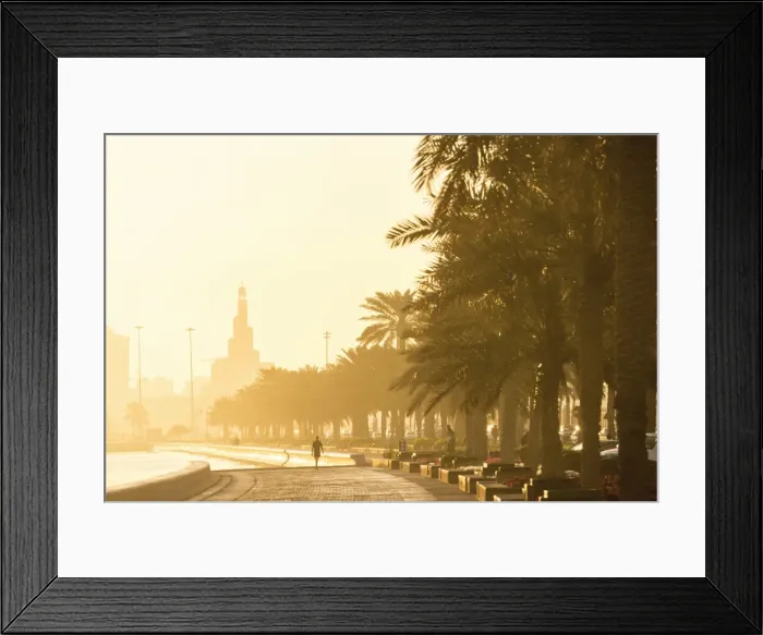 Framed Print : Promenade at sunrise, Doha, Qatar Framed Print : Promenade at sunrise, Doha, Qatar