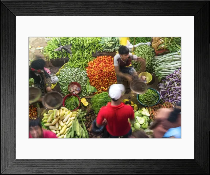 Framed Print : Vegetables, Market, Matara, South coast, Sri Lanka