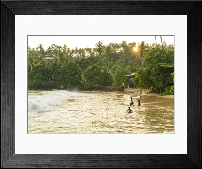 Framed Print : Boys playing in surf, Mirrisa beach, South coast, Sri Lanka Framed Print : Boys playing in surf, Mirrisa beach, South coast, Sri Lanka