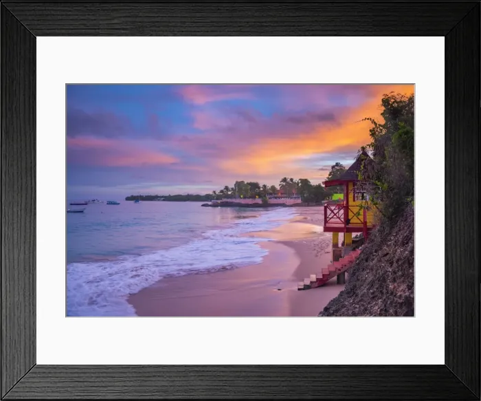 Framed Print : Caribbean, Trinidad and Tobago, Tobago, Store Bay, Store Bay Beach, Lifeguard Hut Framed Print : Caribbean, Trinidad and Tobago, Tobago, Store Bay, Store Bay Beach, Lifeguard Hut