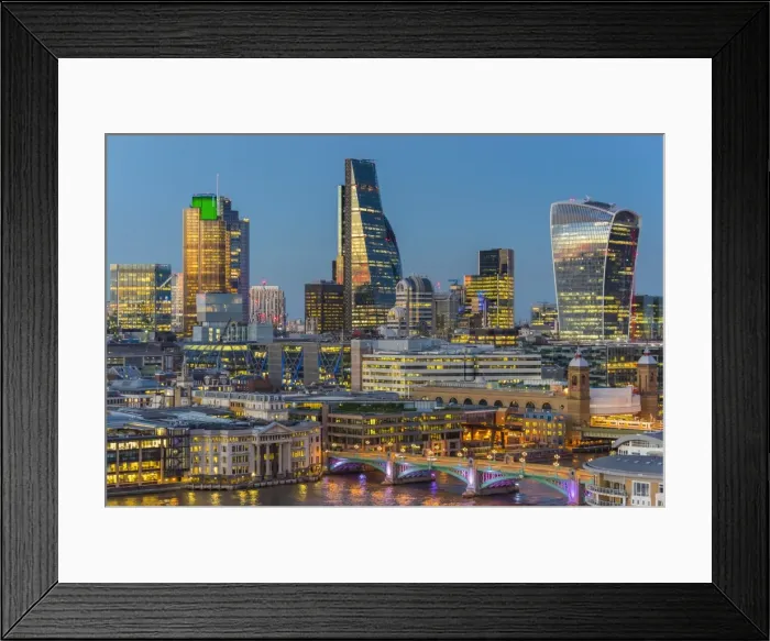 Framed Print : UK, England, London, City of London, Skyline, including the Cheesegrater and Walkie-Talkie Framed Print : UK, England, London, City of London, Skyline, including the Cheesegrater and Walkie-Talkie