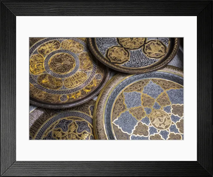 Framed Print : Copper trays, Khan el-Khalili bazaar (Souk), Cairo, Egypt Framed Print : Copper trays, Khan el-Khalili bazaar (Souk), Cairo, Egypt