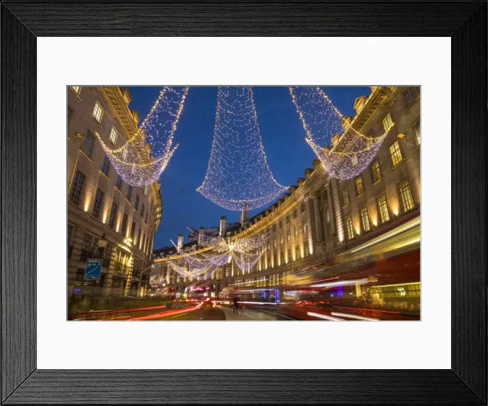 Framed Print : Christmas decorations on Regents Street, London, England Framed Print : Christmas decorations on Regents Street, London, England