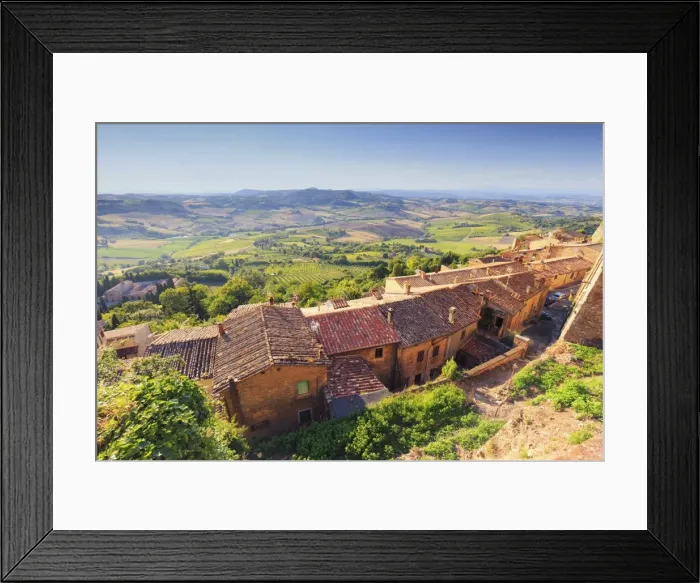 Framed Print : Italy, Tuscany, Siena district, Val di Chiana, Montepulciano, view from ramparts Framed Print : Italy, Tuscany, Siena district, Val di Chiana, Montepulciano, view from ramparts