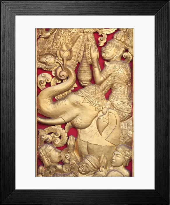 Framed Print : Laos, Luang Prabang (UNESCO Site), Temple Detail Framed Print : Laos, Luang Prabang (UNESCO Site), Temple Detail