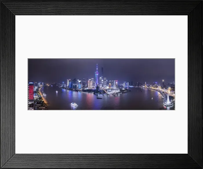 Framed Print : Pudong skyline across the Huangpu river, Shanghai, China Framed Print : Pudong skyline across the Huangpu river, Shanghai, China
