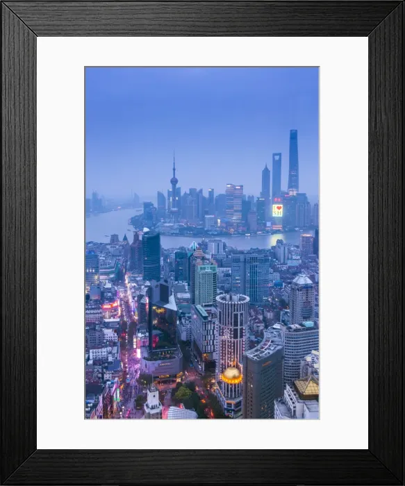 Framed Print : Pudong skyline and East Nanjing Road, Shanghai, China Framed Print : Pudong skyline and East Nanjing Road, Shanghai, China