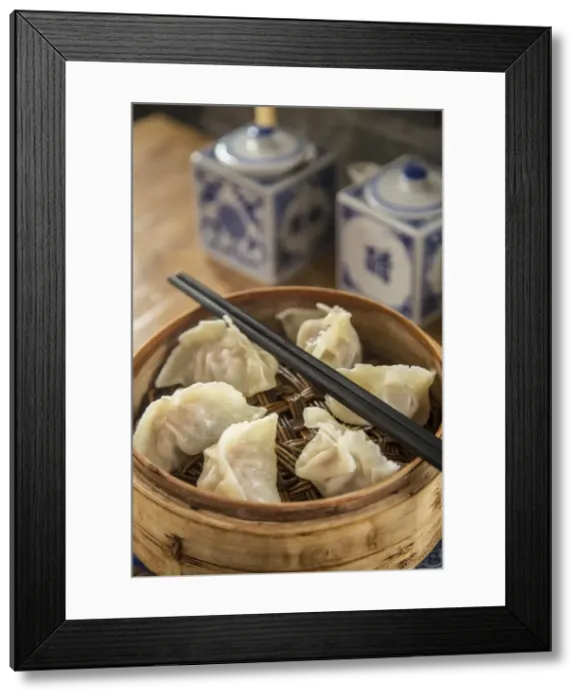 Framed Print : Steamed dumplings (steamed bun or Xiaolongbao), Qibao, Shanghai, China Framed Print : Steamed dumplings (steamed bun or Xiaolongbao), Qibao, Shanghai, China