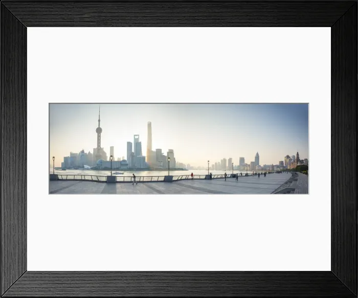 Framed Print : Pudong skyline across the Huangpu river, The Bund, Shanghai, China Framed Print : Pudong skyline across the Huangpu river, The Bund, Shanghai, China