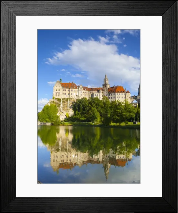 Framed Print : Sigmaringen Castle reflected in the river Danube, Swabia, Baden Wurttemberg, Germany Framed Print : Sigmaringen Castle reflected in the river Danube, Swabia, Baden Wurttemberg, Germany