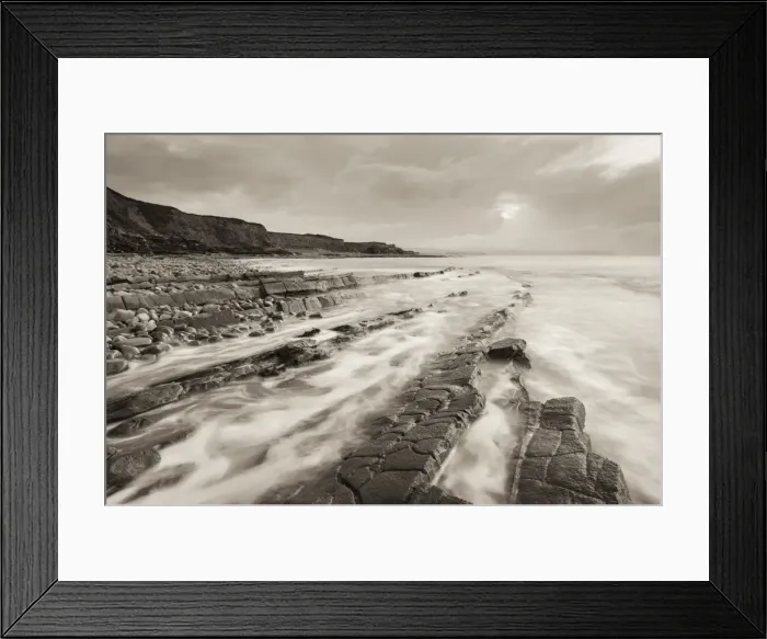 Framed Print : Stormy evening at Kilve Beach on the Somerset Coast, Somerset, England. Winter (January) Framed Print : Stormy evening at Kilve Beach on the Somerset Coast, Somerset, England. Winter (January)