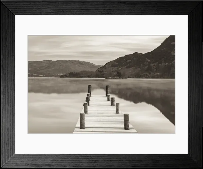Framed Print : Frosty jetty on Ullswater at dawn, Lake District, Cumbria, England. Winter (November) Framed Print : Frosty jetty on Ullswater at dawn, Lake District, Cumbria, England. Winter (November)