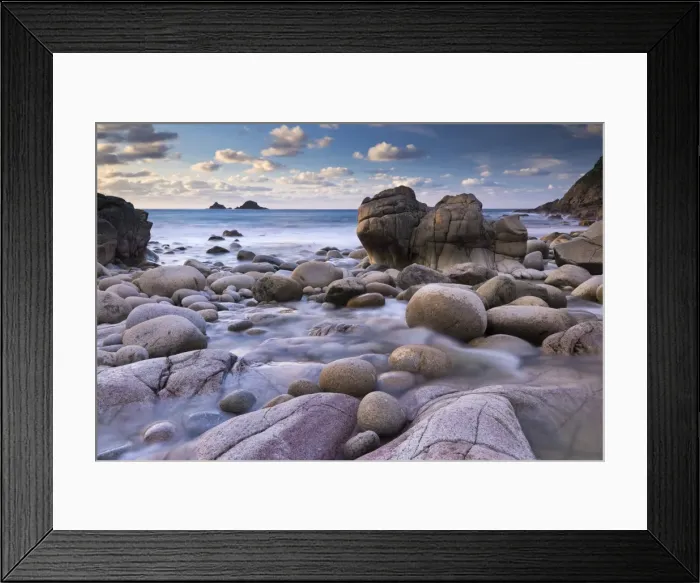 Framed Print : Rocky cove at Porth Nanven near Lands End, Cornwall, England. Winter (December) Framed Print : Rocky cove at Porth Nanven near Lands End, Cornwall, England. Winter (December)