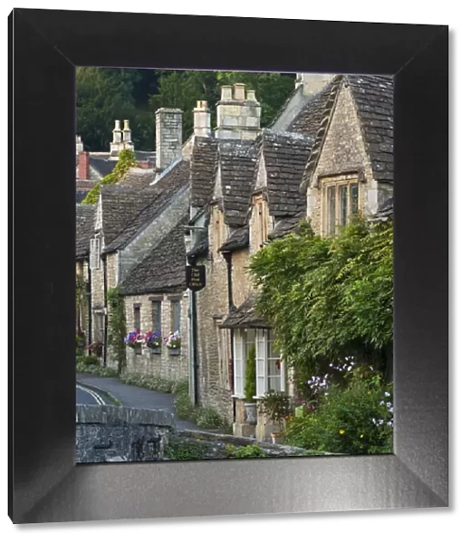 Picturesque cottages in the beautiful Cotswolds village of Castle Combe, Wiltshire, England