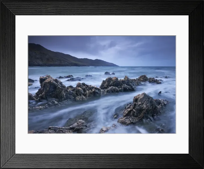 Framed Print : Rocky shores of Rockham Bay, looking towards Morte Point, North Devon, England. Spring Framed Print : Rocky shores of Rockham Bay, looking towards Morte Point, North Devon, England. Spring