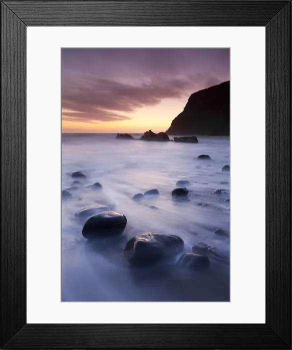 Framed Print : Twilight on the beach at Duckpool on the North Cornish Coastline, Cornwall, England Framed Print : Twilight on the beach at Duckpool on the North Cornish Coastline, Cornwall, England