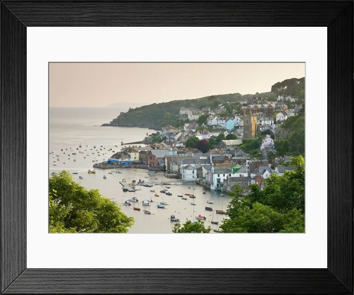 Framed Print : The Cornish town of Fowey on the Fowey Estuary, Cornwall, England. Summer Framed Print : The Cornish town of Fowey on the Fowey Estuary, Cornwall, England. Summer