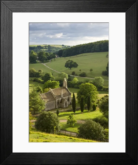 Framed Print : Church of St Mary the Virgin surrounded by beautiful countryside, Lasborough in the Cotswolds Framed Print : Church of St Mary the Virgin surrounded by beautiful countryside, Lasborough in the Cotswolds