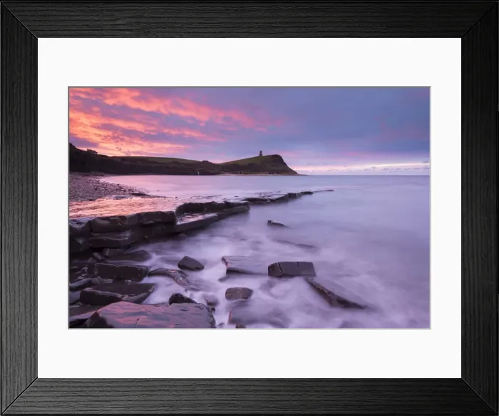Framed Print : Colourful dawn sky above Kimmeridge Bay on the Jurassic Coast, Dorset, England. Winter Framed Print : Colourful dawn sky above Kimmeridge Bay on the Jurassic Coast, Dorset, England. Winter