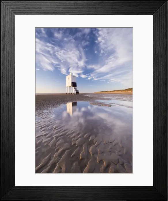 Framed Print : Wooden lighthouse on Burnham beach at low tide, Burnham-on-Sea, Somerset, England. Winter Framed Print : Wooden lighthouse on Burnham beach at low tide, Burnham-on-Sea, Somerset, England. Winter