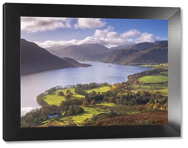 Ullswater from Gowbarrow Fell, Lake District National Park, Cumbria, England. Autumn