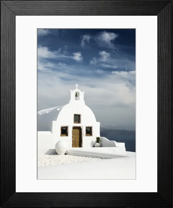 Framed Print : A church in Oia, Santorini (Thira), Greece