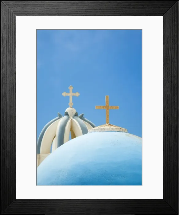 Framed Print : Church domes in Firostefani, Santorini (Thira), Greece Framed Print : Church domes in Firostefani, Santorini (Thira), Greece