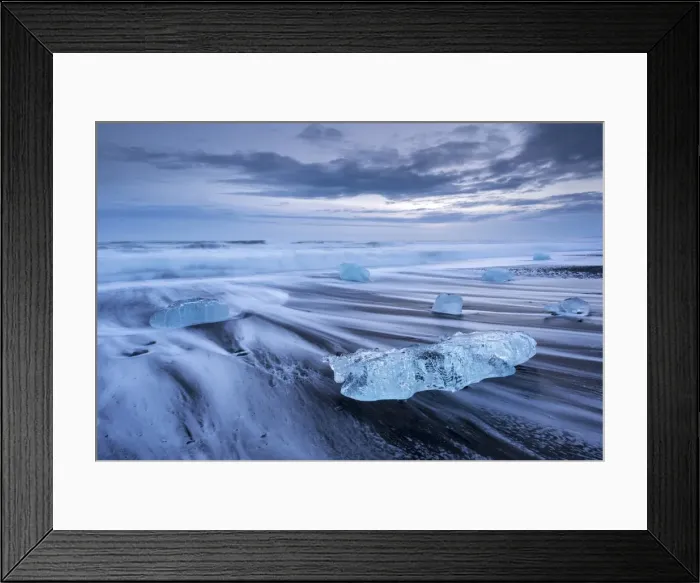Framed Print : Jokulsarlon ice beach in Southern Iceland, Europe