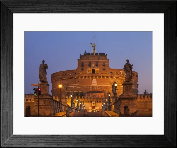 Framed Print : Italy, Lazio, Rome, View of St. Angelo bridge and Castle St. Angelo (Hadrians Mausoleum) Framed Print : Italy, Lazio, Rome, View of St. Angelo bridge and Castle St. Angelo (Hadrians Mausoleum)