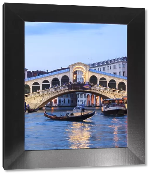 Italy, Venice. Grand canal and Rialto bridge