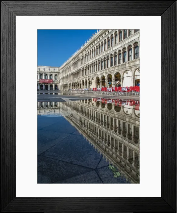 Framed Print : St. Marks square reflected in a puddle, Venice, Veneto, Italy Framed Print : St. Marks square reflected in a puddle, Venice, Veneto, Italy