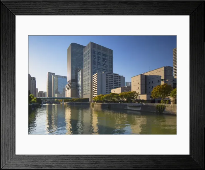 Framed Print : Skyscrapers on Nakanoshima island, Kita, Osaka, Kansai, Japan Framed Print : Skyscrapers on Nakanoshima island, Kita, Osaka, Kansai, Japan