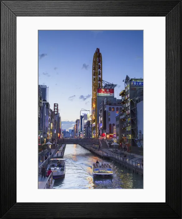 Framed Print : Dotombori at dusk, Osaka, Kansai, Japan Framed Print : Dotombori at dusk, Osaka, Kansai, Japan