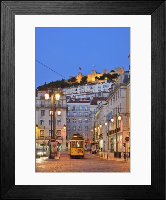 Framed Print : Sao Jorge castle and Praca da Figueira at the historic centre of Lisbon. Portugal Framed Print : Sao Jorge castle and Praca da Figueira at the historic centre of Lisbon. Portugal