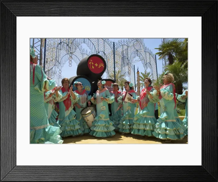 Framed Print : Flamenco dancers, Feria del Caballo in Jerez de la Frontera, Andalusia, Spain Framed Print : Flamenco dancers, Feria del Caballo in Jerez de la Frontera, Andalusia, Spain