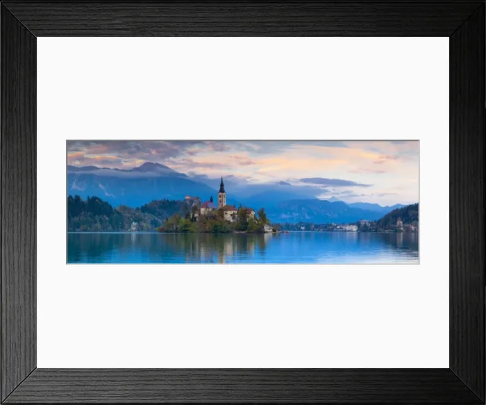Framed Print : Bled Island (Blejski otok) with the Church of the Assumption (Cerkev Marijinega vnebovzetja)