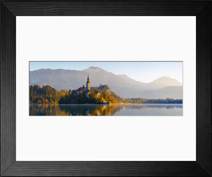 Framed Print : Bled Island (Blejski otok) with the Church of the Assumption (Cerkev Marijinega vnebovzetja)