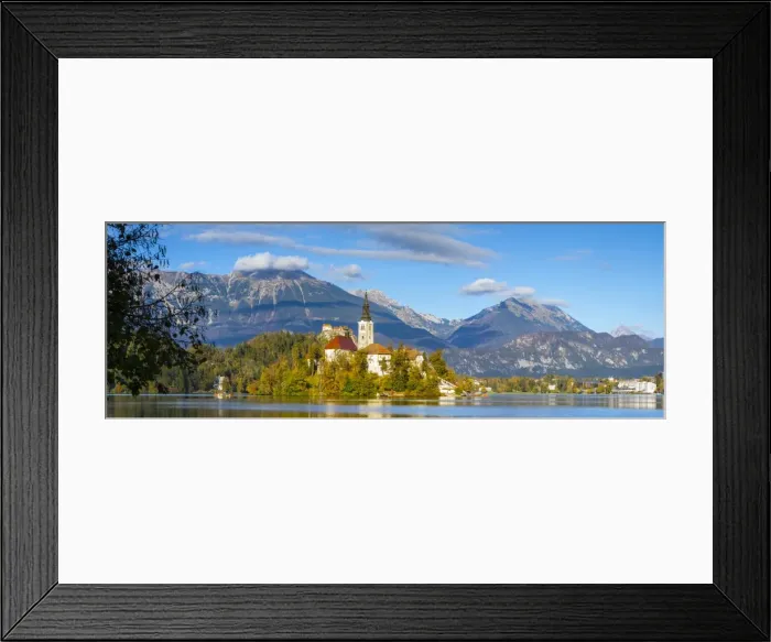 Framed Print : Bled Island (Blejski otok) with the Church of the Assumption (Cerkev Marijinega vnebovzetja)