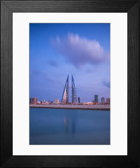 Framed Print : Bahrain, Manama, Bahrain Bay, View of Bahrain World Trade Center Framed Print : Bahrain, Manama, Bahrain Bay, View of Bahrain World Trade Center