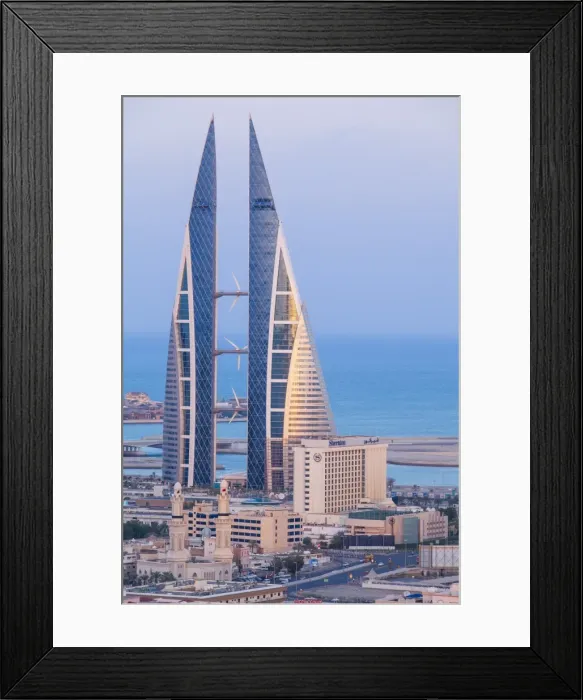 Framed Print : Bahrain, Manama, View of Bahrain World Trade Center Framed Print : Bahrain, Manama, View of Bahrain World Trade Center