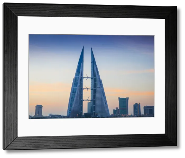 Framed Print : Bahrain, Manama, Bahrain Bay, Bahrain World Trade Center and city skyline Framed Print : Bahrain, Manama, Bahrain Bay, Bahrain World Trade Center and city skyline
