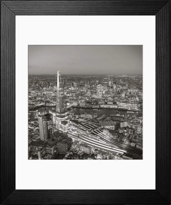 Framed Print : Aerial view of The Shard and City of London, London, England