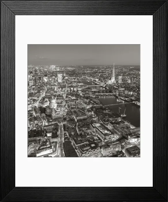 Framed Print : Aerial view of The Shard and City of London, London, England