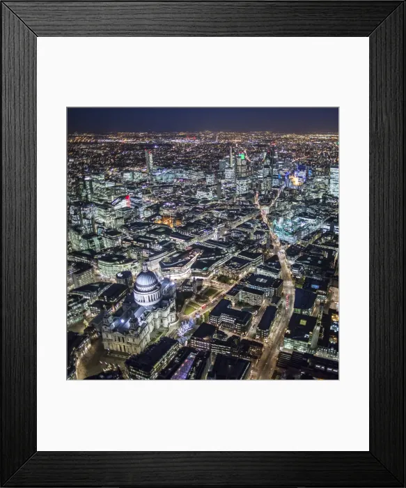 Framed Print : Aerial view of St. Pauls and City of London, London, England Framed Print : Aerial view of St. Pauls and City of London, London, England