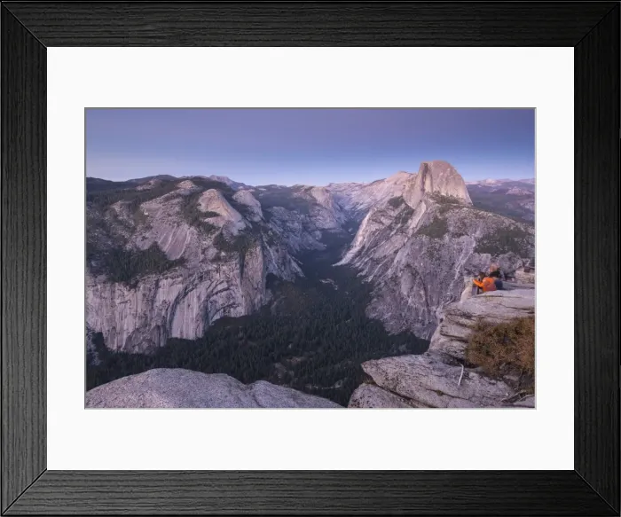 Framed Print : Tourists viewing Half Dome and Yosemite Valley from Glacier Point, Yosemite National Park